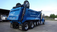 Peterbilt Super Dump Blue - Passenger Rear Angle 