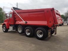 Peterbilt Tri-Axle Dump Truck Mule - Driver Rear Angle 