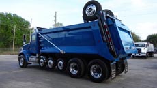 Peterbilt Super Dump Blue - Driver Rear Angle 